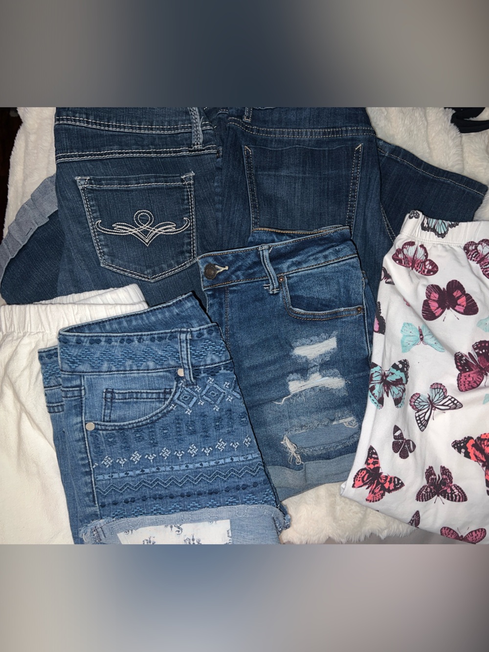 6pc Denim & Loungewear Lot - Size M / 7 - Wax Jean, Vera Wang, No Boundaries